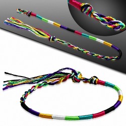 Bracelet d'amitié en soie avec motif de broderie de soie colorée à la mode - XXB406
