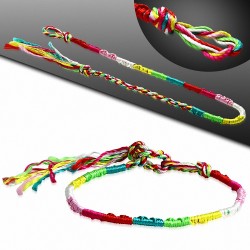 Bracelet d'amitié en soie avec motif de broderie de soie colorée à la mode - XXB391