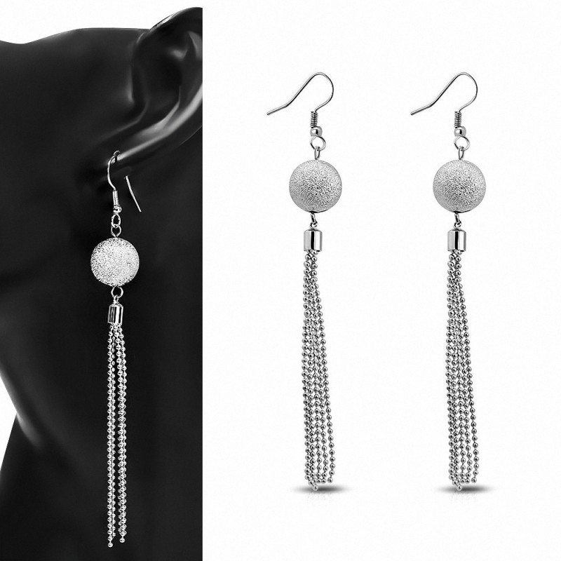 Boucles d'oreilles à crochet en alliage à la mode avec pendentif longue (paire)