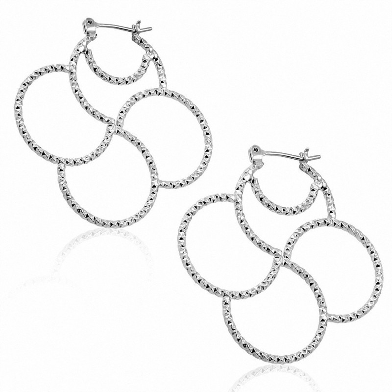 40mm | Boucles d'oreilles à pince arrière Lauburu / Croix basque à la mode