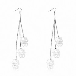 Boucles d'oreille à crochet goutte fine pour chat et chat en alliage à la mode