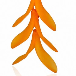 Alliage & Résine Fantaisie Feuilles Fantaisie Orange Long Drop Slinky Hook (paire)