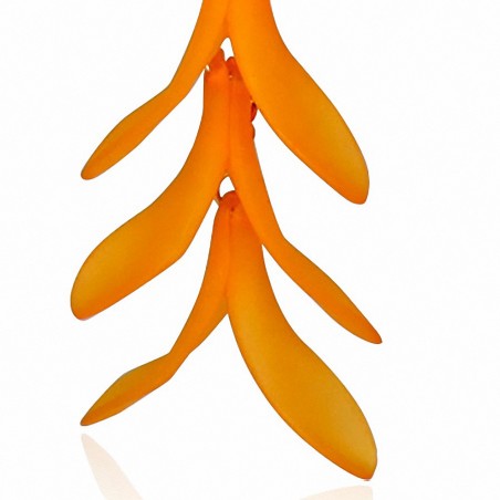 Alliage & Résine Fantaisie Feuilles Fantaisie Orange Long Drop Slinky Hook (paire)