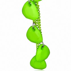 Alliage & Résine Vert Teardrop Slinky Long Drop Boucles d'oreilles crochet (paire)