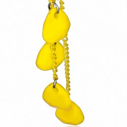 Alliage & Résine Jaune Teardrop Slinky Long Drop Boucles d'oreilles crochet (paire)