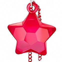 Boucles d'oreilles à crochets en alliage de verre et étoiles en verre rouge à la mode (paire)