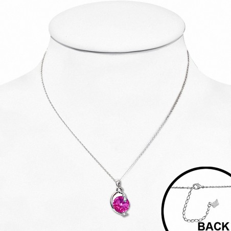 Alliage avec or blanc doré collier de charm de cercle en spirale avec des cristaux de Rose