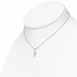 Collier en alliage de mode avec pendentif clé classique en alliage cZ clair