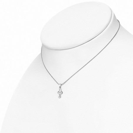 Collier en alliage de mode avec pendentif clé classique en alliage cZ clair