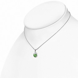 Collier chaîne en alliage de charm avec boule de filature pour dauphin avec pierre yeux verts chats