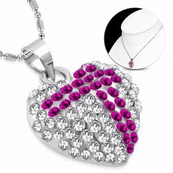 Alliage de cristal fantaisie à la mode en forme de coeur avec pendentif en forme de coeur et pendentif rose clair - Ro