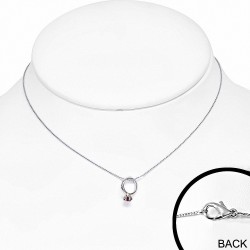 Alliage de mode alliage collier bébé chaîne chaîne charm  Light Siam rouge CZ