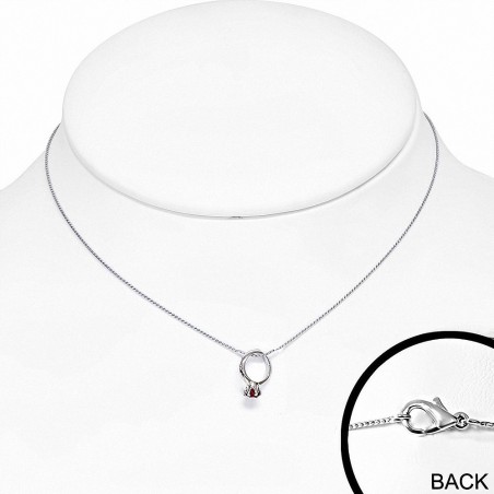 Alliage de mode alliage collier bébé chaîne chaîne charm  Light Siam rouge CZ