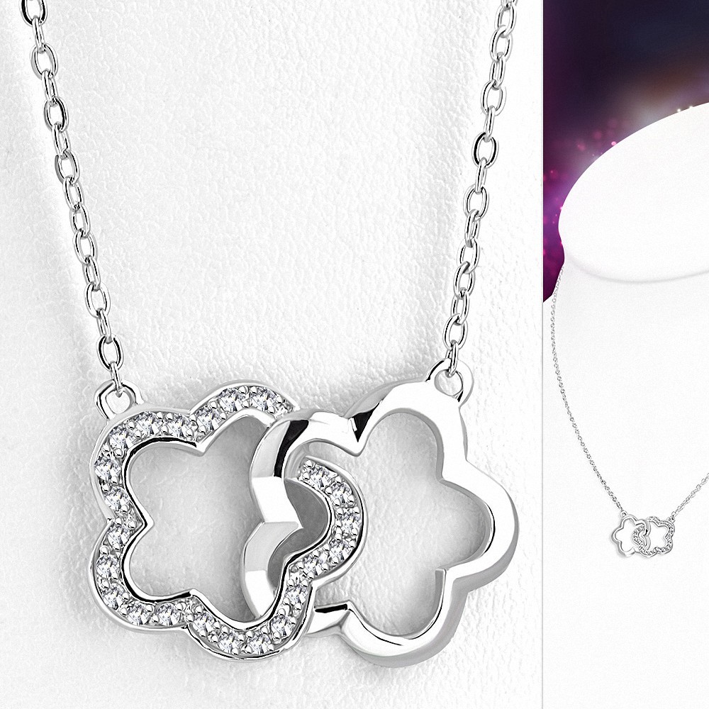 Collier en alliage à la mode en alliage avec pendentif fleur étoilée avec cz clair