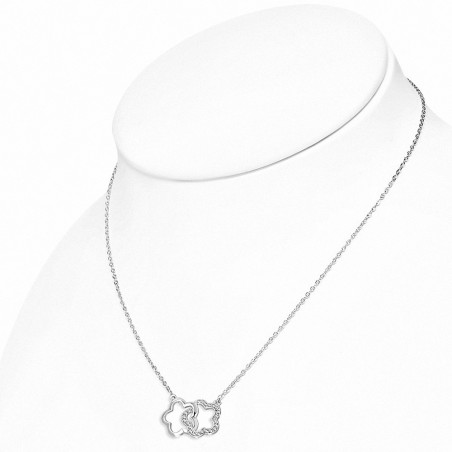 Collier en alliage à la mode en alliage avec pendentif fleur étoilée avec cz clair