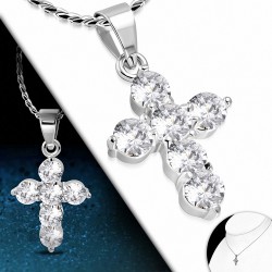 Collier alliage fantaisie avec cristal et chaîne en alliage de cristal