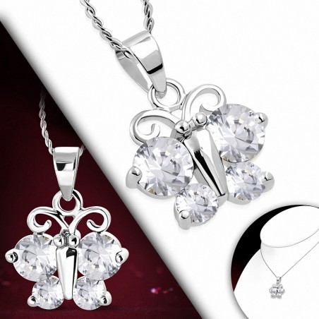 Collier fantaisie en alliage fantaisie avec pendentif cercle de cristal rond en alliage de cristal  Clear CZ