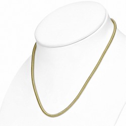 49cm x 4mm | Collier ras du cou en caoutchouc enveloppé de tissu de couleur crème avec verrou en cuivre