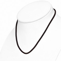 49cm x 4mm | Tour de cou avec collier en caoutchouc gainé de tissu marron foncé à la mode