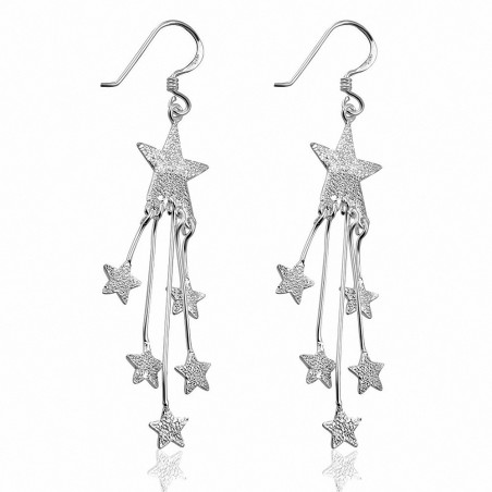 Boucles d'oreilles à crochet étoiles sablées