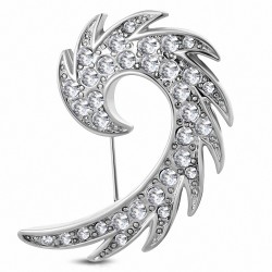 Broche en alliage d'aile d'ange gardien spirale en alliage fashion avec  clear CZ