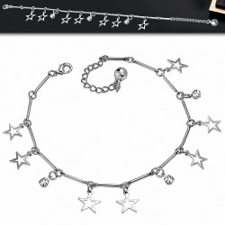 Bracelet à breloques avec breloque étoile / anneau de cheville en alliage de mode avec chaîne d'extension et CZ transparent