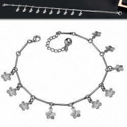 Bracelet à breloques avec breloques en forme de fleur en alliage / chaîne de cheville avec chaîne d'extension
