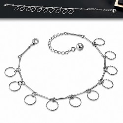 Bracelet à breloques en forme de cercle avec clochettes en alliage de mode / chaîne avec chaîne d'extension