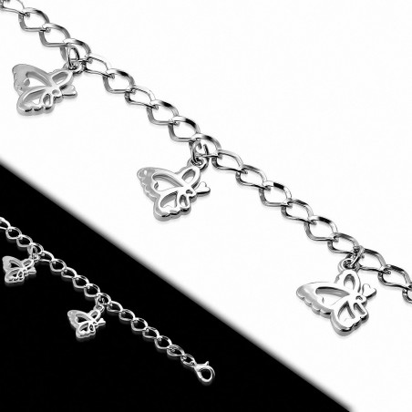 Bracelet en alliage de mode en alliage avec breloque fleur et breloque