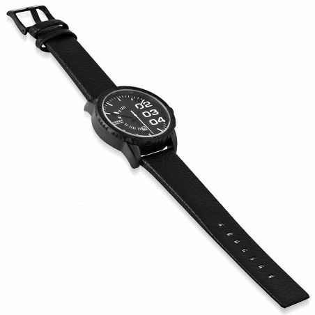 Montre homme | Montre de direction en alliage tendance en alliage 2 tons avec cadran noir et date - cadran rond