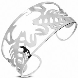 Bracelet manchette en dentelle de signe du zodiaque Scorpion combats en acier inoxydable