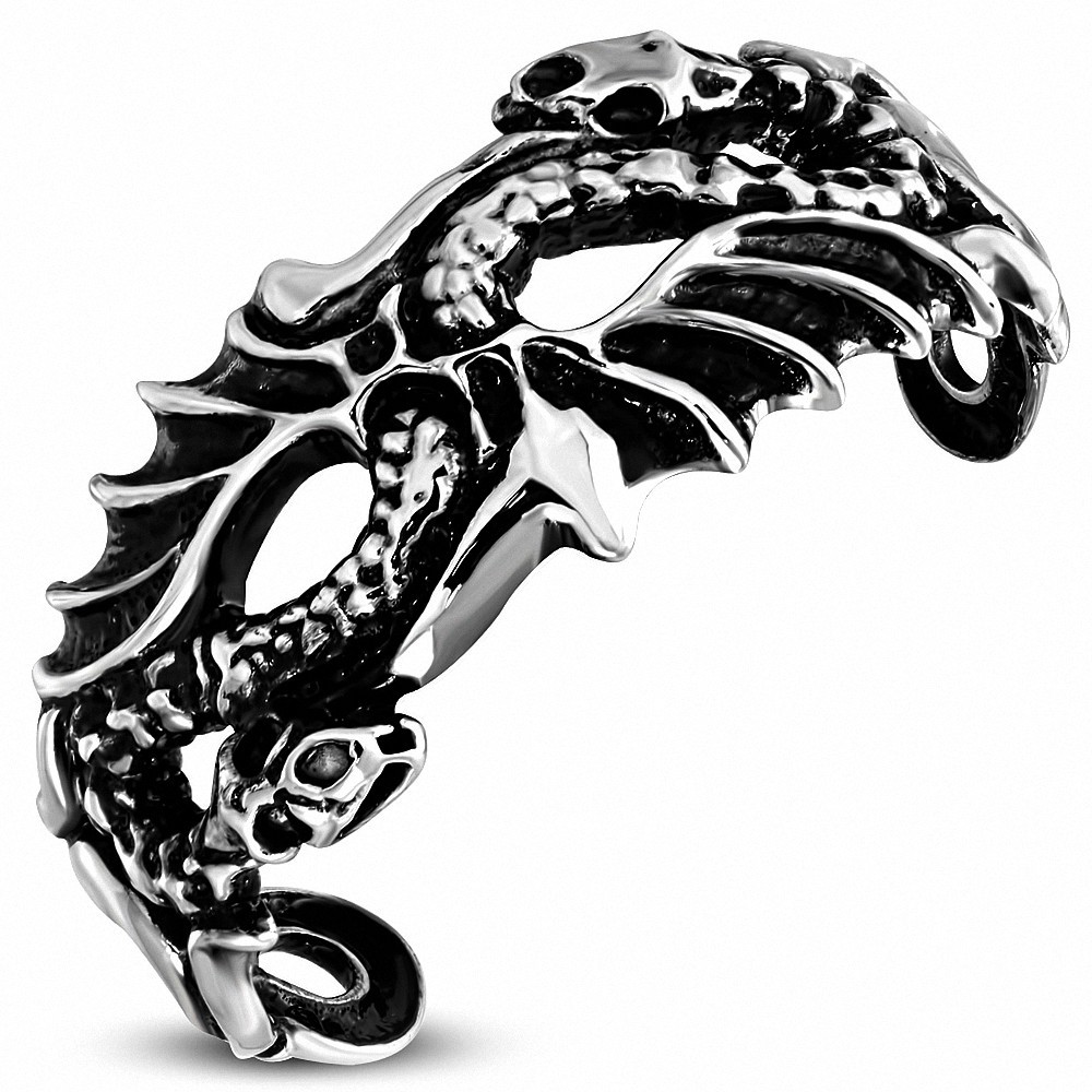 Bracelet manchette spirale serpent spirale bicolore en acier inoxydable