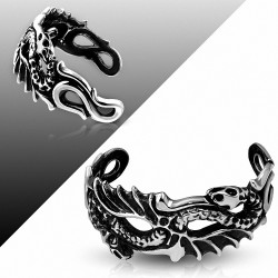 Bracelet manchette spirale serpent spirale bicolore en acier inoxydable