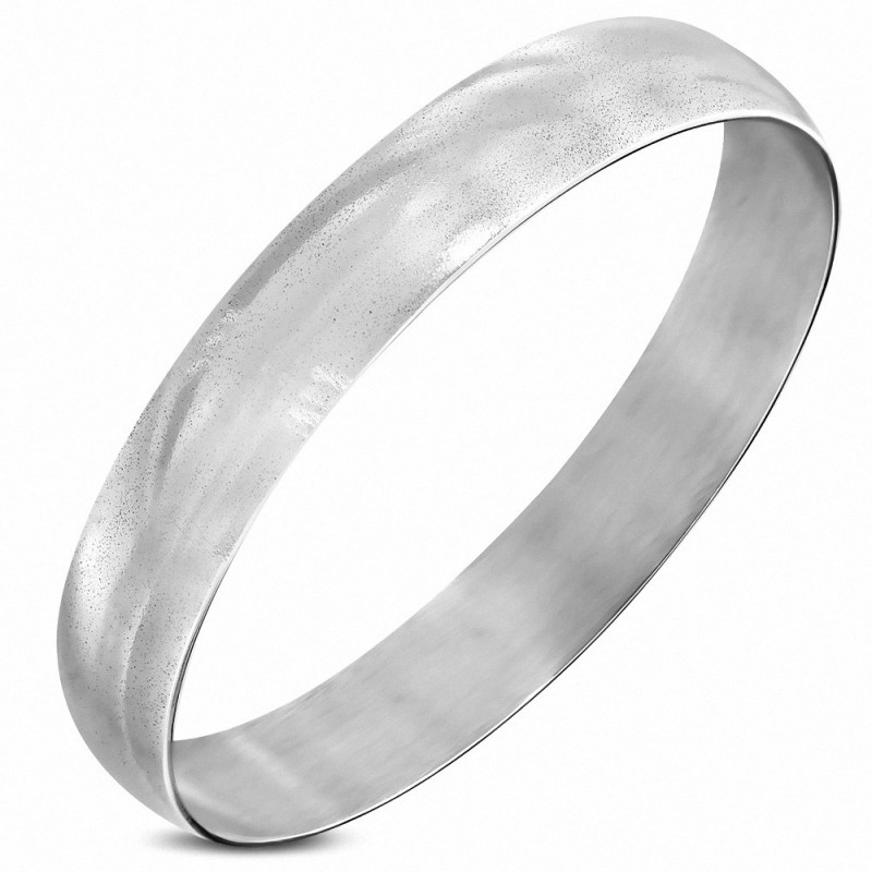 DIA-65mm x 12mm | Bracelet rond large en acier inoxydable sablé