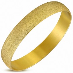 DIA-65mm x 12mm | Bracelet rond large sablé en acier inoxydable doré