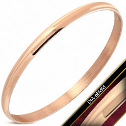 DIA-68mm x 5.5mm | Bracelet rond en acier inoxydable plaqué de couleur d'or rose / rose