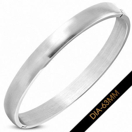 DIA-63mm x 8mm | Bracelet articulé rond à finition mate en acier inoxydable