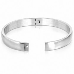 DIA-63mm x 8mm | Bracelet articulé rond à finition mate en acier inoxydable