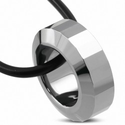 Cercle à facettes en carbure de tungstène avec collier en caoutchouc noir