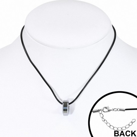 Cercle à facettes en carbure de tungstène avec collier en caoutchouc noir