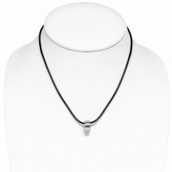 Bague en carbure de tungstène avec collier en caoutchouc noir