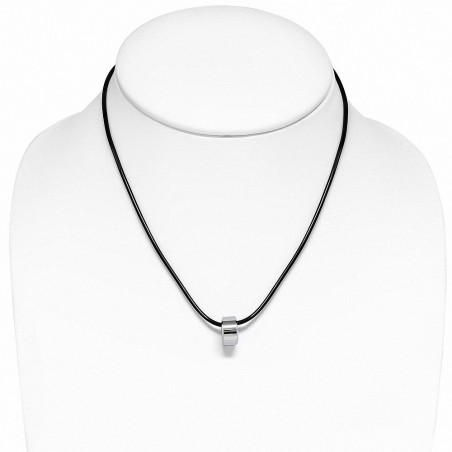 Bague en carbure de tungstène avec collier en caoutchouc noir