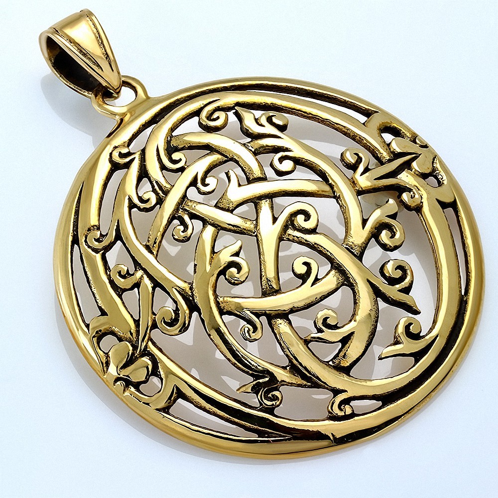 Pendentif cercle de spirale en filigrane bronze de mode