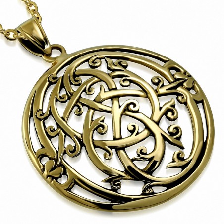 Pendentif cercle de spirale en filigrane bronze de mode