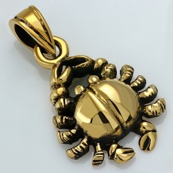 Pendentif signe du zodiaque Cancer du crabe en bronze à la mode