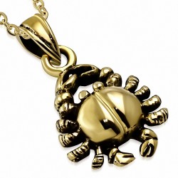 Pendentif signe du zodiaque Cancer du crabe en bronze à la mode