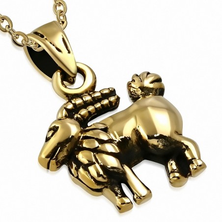 Pendentif de signe du zodiaque capricorne en bronze à la mode