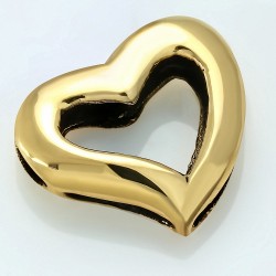 Pendentif coeur ouvert avec coeur en bronze invincible à la mode