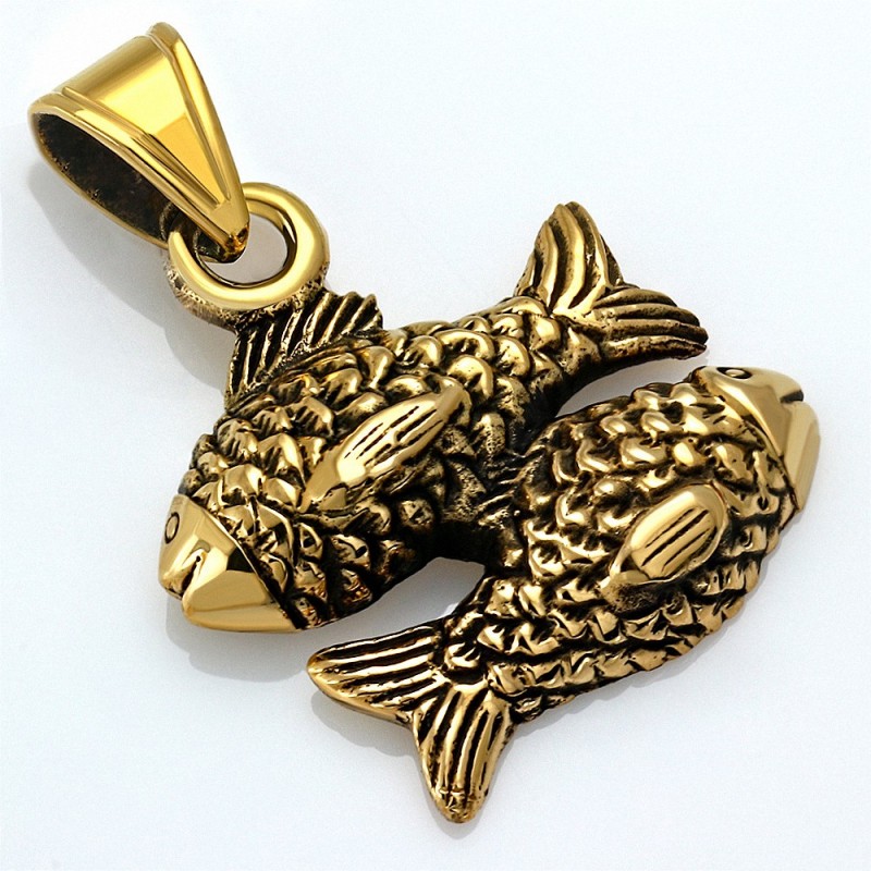 Pendentif signe de zodiaque Poisson Poisson Poissons de Poisson de Mode Bronze