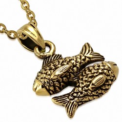 Pendentif signe de zodiaque Poisson Poisson Poissons de Poisson de Mode Bronze